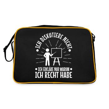 Ich diskutiere nicht ich erkläre nur warum ich - Retro Tasche - Schwarz/Gold - Hinten