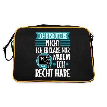 Ich diskutiere nicht ich erkläre nur warum ich - Retro Tasche - Schwarz/Gold - Hinten