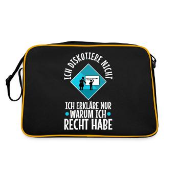 Ich diskutiere nicht ich erkläre nur warum ich - Retro Tasche - Schwarz/Gold - Hinten