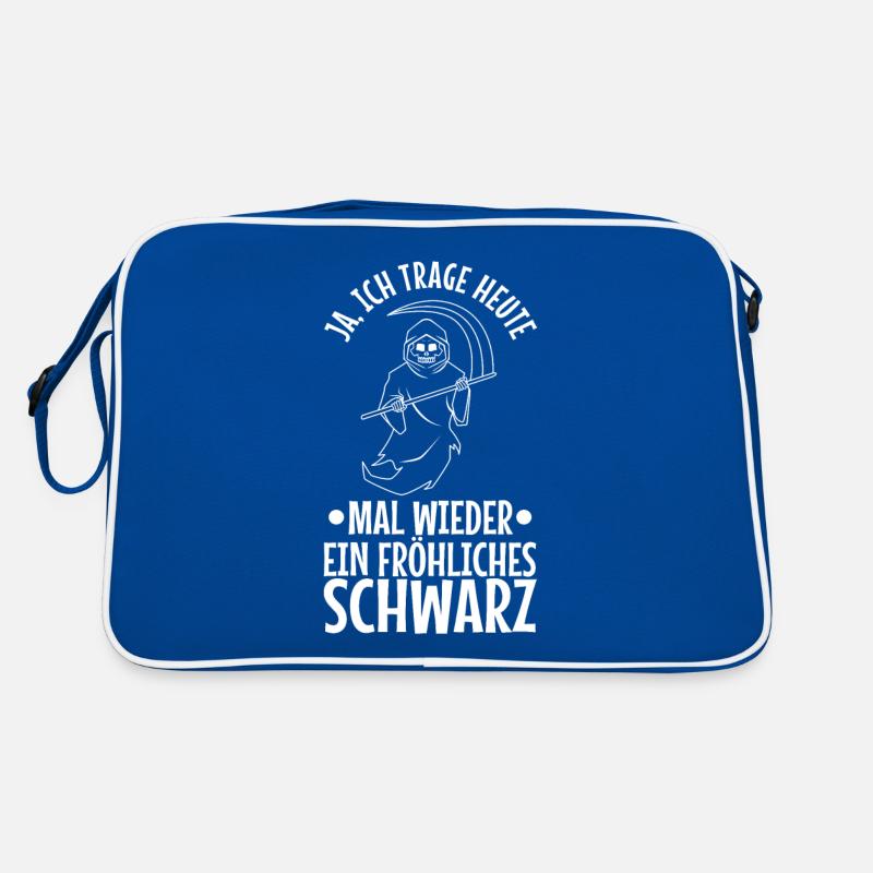 Ich trage heute ein fröhliches schwarz Retro Tasche