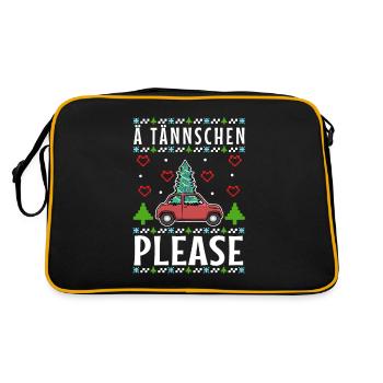 Ä Tännschen please - Retro Tasche - Schwarz/Gold - Hinten