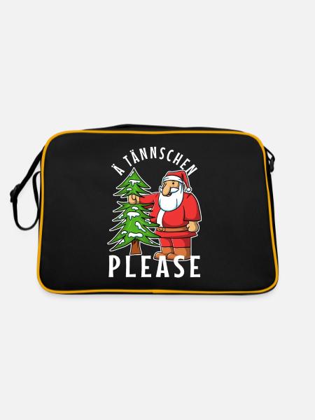 Ä Tännschen please - Retro Tasche - Schwarz/Gold - Hinten