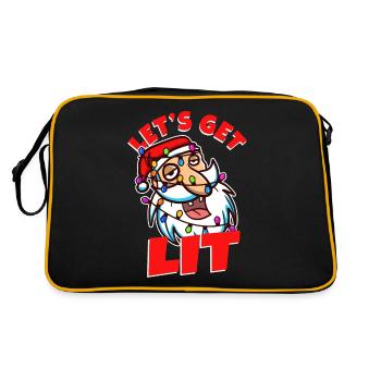 Lets get lit christmas - Retro Bag - black/gold - Back