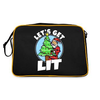 Lets get lit christmas - Retro Bag - black/gold - Back