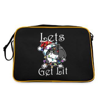 Lets get lit christmas - Retro Bag - black/gold - Back