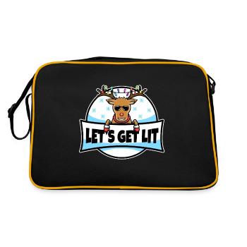 Lets get lit christmas - Retro Bag - black/gold - Back