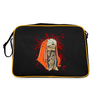 Nonne Skelett Betet Halloween - Retro Tasche - Schwarz/Gold - Hinten