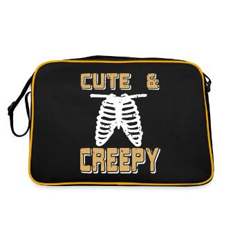 Halloween - Cute & Creepy - Retro Tasche - Schwarz/Gold - Hinten