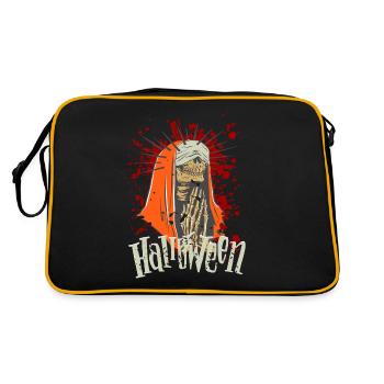 Nonne Skelett Betet - Halloween - Retro Tasche - Schwarz/Gold - Hinten