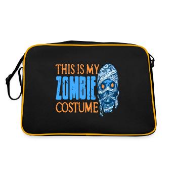 Zombie - This is my Zombie Costume - Retro Tasche - Schwarz/Gold - Hinten