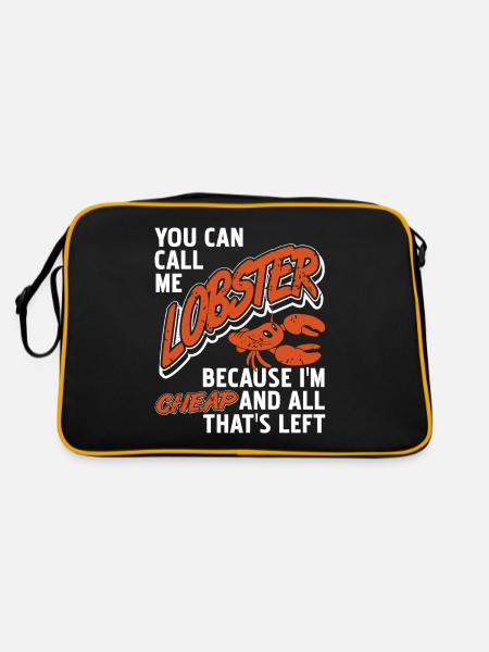 You can call me lobster because im cheap - Retro Tasche - Schwarz/Gold - Hinten
