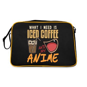 Ce dont j’ai besoin, c’est de café glacé et de mon anime - Sac Retro - noir/or - Dos