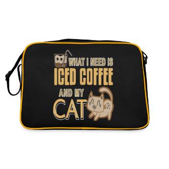 Ce dont j’ai besoin, c’est de café glacé et de mon chat - Sac Retro - noir/or - Dos