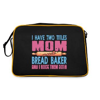 I have titles mom and Bread Baker - Retro Bag - black/gold - Back