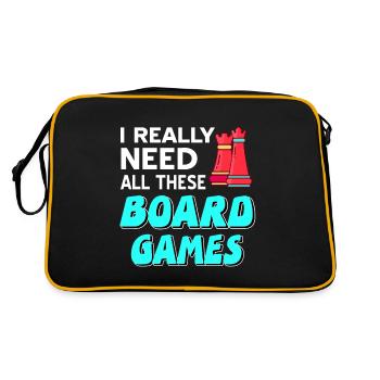 I really need all these board games - Retro Tasche - Schwarz/Gold - Hinten