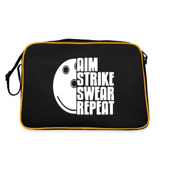 Aim strinke swear repeat - Retro Tasche - Schwarz/Gold - Hinten