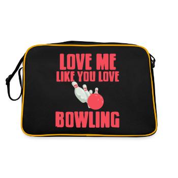 Love me like you love bowling - Retro Tasche - Schwarz/Gold - Hinten