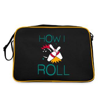Bowling - How i roll - Retro Tasche - Schwarz/Gold - Hinten