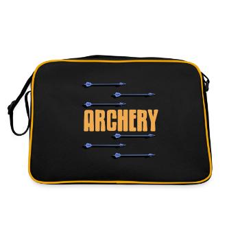 Bogenschießen mit pfeil und bogen - Retro Tasche - Schwarz/Gold - Hinten