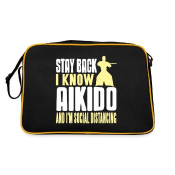 Restez en arrière je connais l’aïkido et im distanciation sociale - Sac Retro - noir/or - Dos