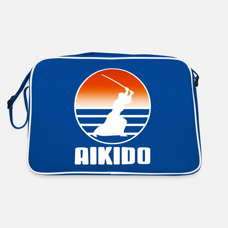Aikido fighter with sword Retro Bag