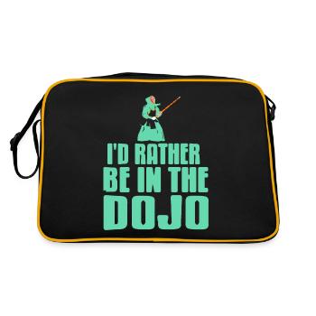 Id rather be in the Dojo - Retro Tasche - Schwarz/Gold - Hinten