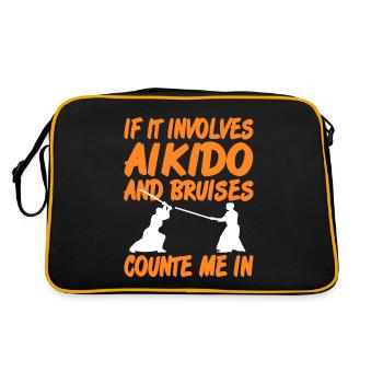 If it involves Aikido and Bruises count e me in - Retro Bag - black/gold - Back