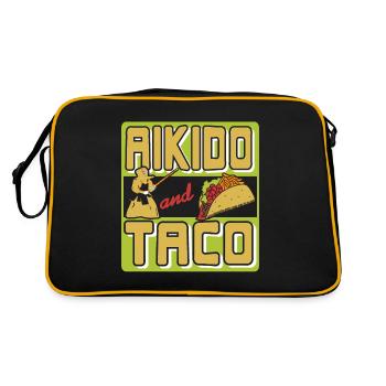 Aikido and Taco - Retro Tasche - Schwarz/Gold - Hinten