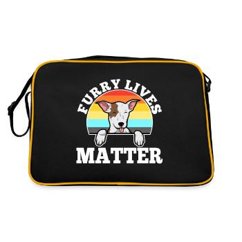 Furry lives matter - Retro Tasche - Schwarz/Gold - Hinten