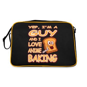 Oui, je suis un gars et j’adore l’anime et la pâtisserie - Sac Retro - noir/or - Dos