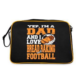 Yep im a Dad love Bread baking and Football - Retro Bag - black/gold - Back