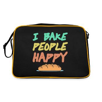 Je fais cuire des gens heureux - Sac Retro - noir/or - Dos