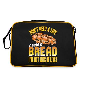 Don't need a life i bake bread ive got lots of - Retro Bag - black/gold - Back