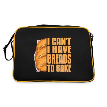 I cant i have Breads to bake - Retro Bag - black/gold - Back