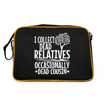 I collect dead relatives and occasionally a live - Retro Bag - black/gold - Back