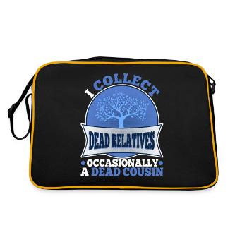 I collect dead relatives and occasionally a live - Retro Bag - black/gold - Back
