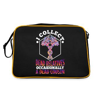 I collect dead relatives and occasionally a live - Retro Bag - black/gold - Back