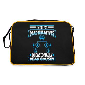 I collect dead relatives and occasionally a live - Retro Bag - black/gold - Back