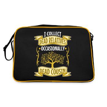 I collect dead relatives and occasionally a live - Retro Bag - black/gold - Back