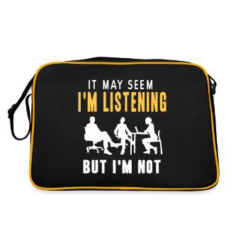 It may seem im listening but im not - Retro Bag - black/gold - Back