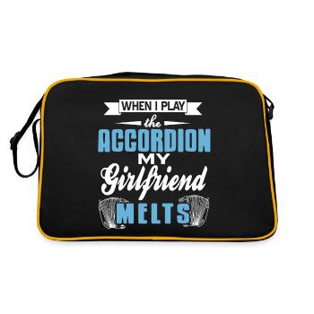 Quand je joue de l’accordéon, ma copine fond - Sac Retro - noir/or - Dos