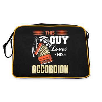 This Guy loves his Accordion - Retro Tasche - Schwarz/Gold - Hinten
