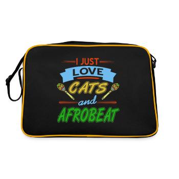 J’adore les chats et l’afrobeat - Sac Retro - noir/or - Dos