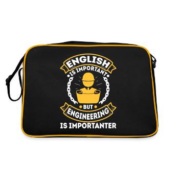 English is important but engineering is - Retro Bag - black/gold - Back