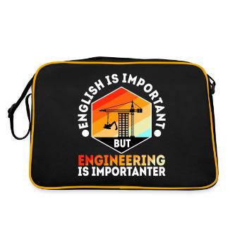 English is important but engineering is - Retro Bag - black/gold - Back