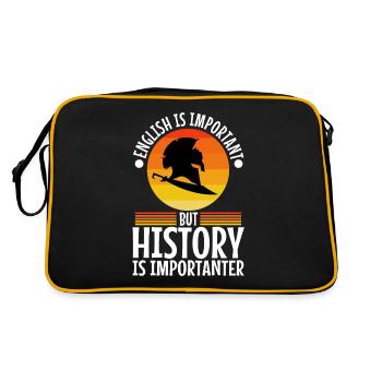 English is important but history is importanter - Retro Bag - black/gold - Back