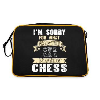 Im sorry for wait i said while playing chess - Retro Bag - black/gold - Back