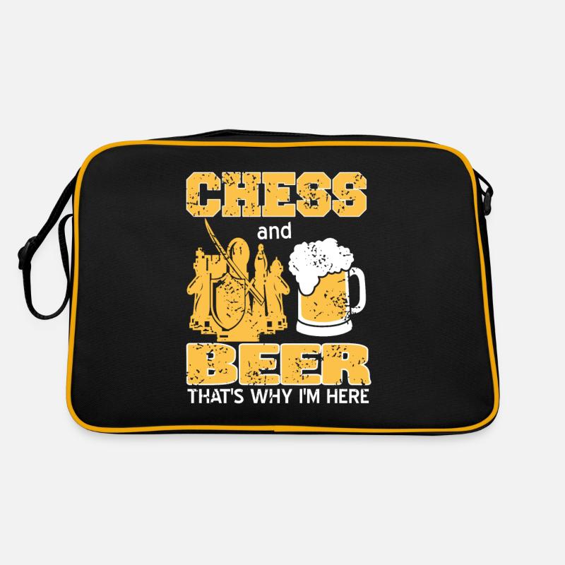 Chess and Beer thats why im here Retro Bag