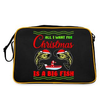 Tout ce que je veux pour Noël, c’est un gros poisson - Sac Retro - noir/or - Dos
