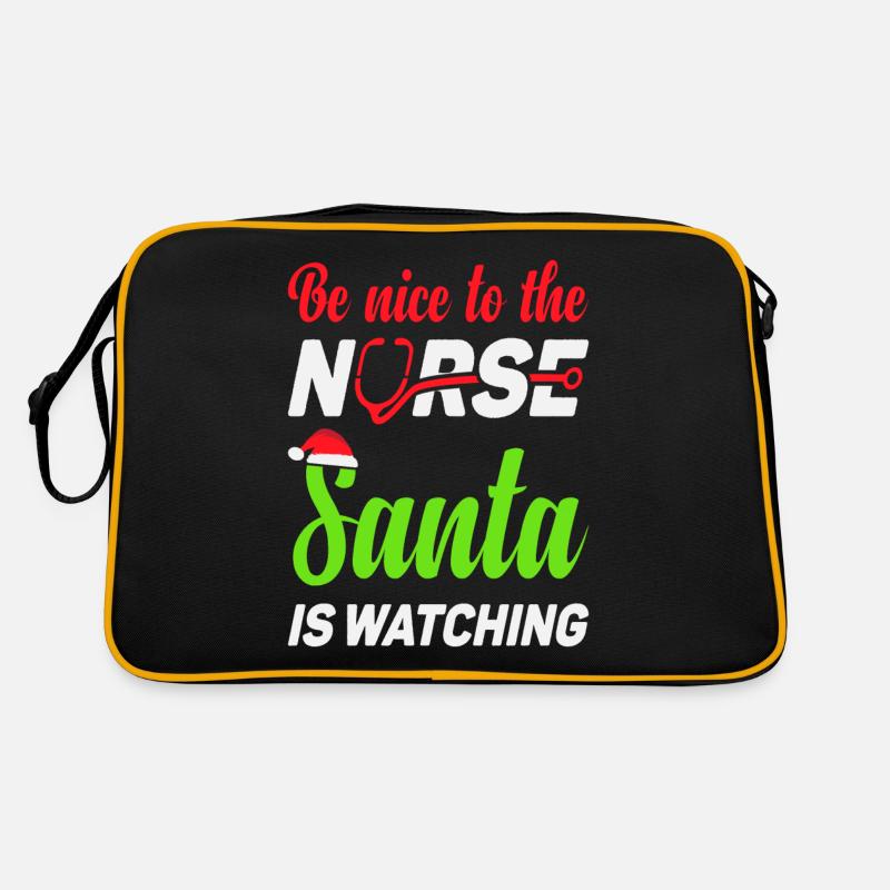 Be nice to the Nurse - Retro Tasche - Schwarz/Gold